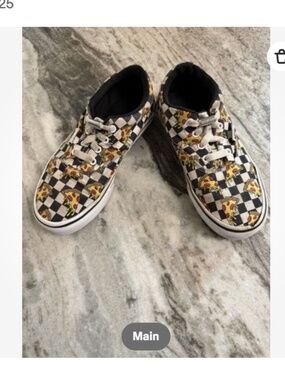 Vans "Pizza Party" Era or Doheny sneaker. Kid Sz:1. 🍕🏁 "Off the Wall"